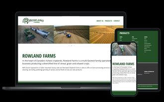 Rowland Farms responsive web design screenshots