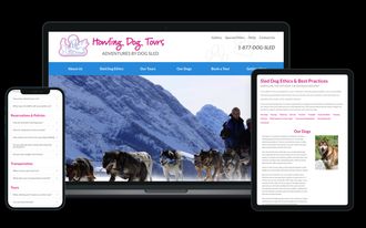 Howling Dog Tours responsive web design screenshots