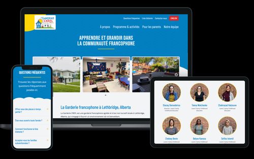 La Garderie CREFL responsive web design screenshots