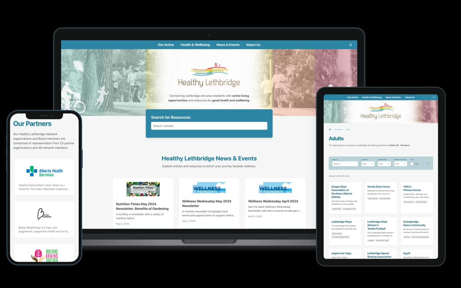 Healthy Lethbridge responsive website preview