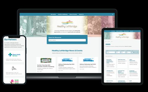 Healthy Lethbridge responsive web design screenshots