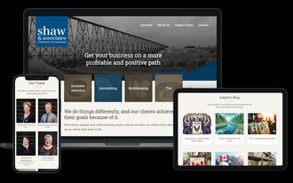 Shaw & Associates Chartered Accountants responsive web design screenshots