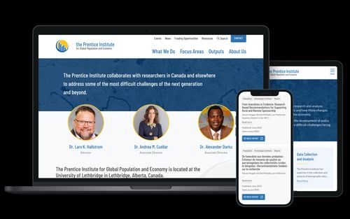 The Prentice Institute - University of Lethbridge responsive web design screenshots