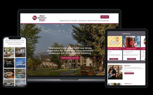 Best Western Plus Valemount responsive web design screenshots