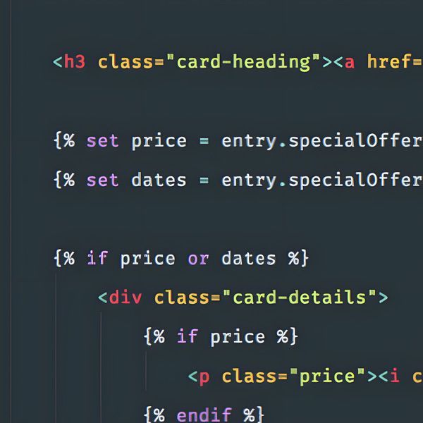 Capture d'écran d'un example des templates de code d'un site web