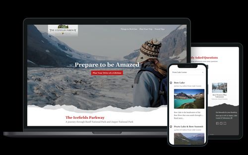 The Icefields Parkway responsive web design screenshots