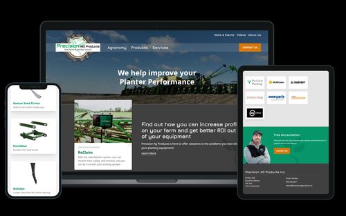 Precision Ag Products responsive web design screenshots