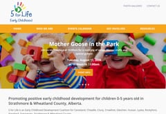 5 for Life Early Childhood website, Strathmore and Wheatland County