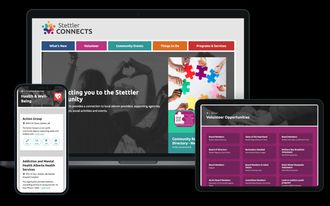 Stettler Connects responsive web design screenshots