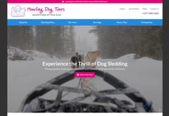Howling Dog Tours website, dogsledding near Canmore and Banff
